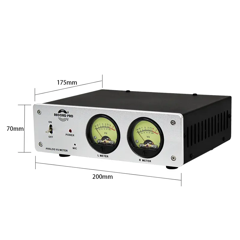 Analog Dual VU Meter – Backlit Stereo Audio Visualiser with Built-in MIC and Line-In – Vintage Style Level Display for Hi-Fi, Home Theatre and Professional Studios - Image 2