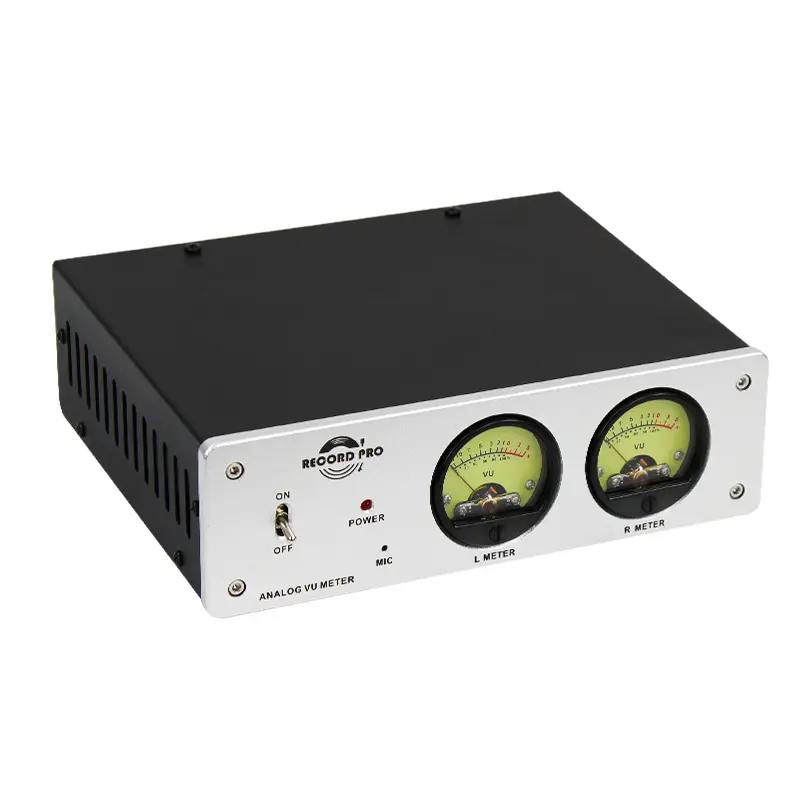 Analog Dual VU Meter – Backlit Stereo Audio Visualiser with Built-in MIC and Line-In – Vintage Style Level Display for Hi-Fi, Home Theatre and Professional Studios - Image 5