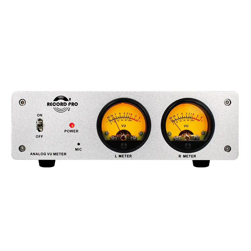 Analog Dual VU Meter – Backlit Stereo Audio Visualiser with Built-in MIC and Line-In – Vintage Style Level Display for Hi-Fi, Home Theatre and Professional Studios - Image 6