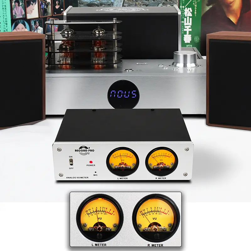 Analog Dual VU Meter – Backlit Stereo Audio Visualiser with Built-in MIC and Line-In – Vintage Style Level Display for Hi-Fi, Home Theatre and Professional Studios - Image 8