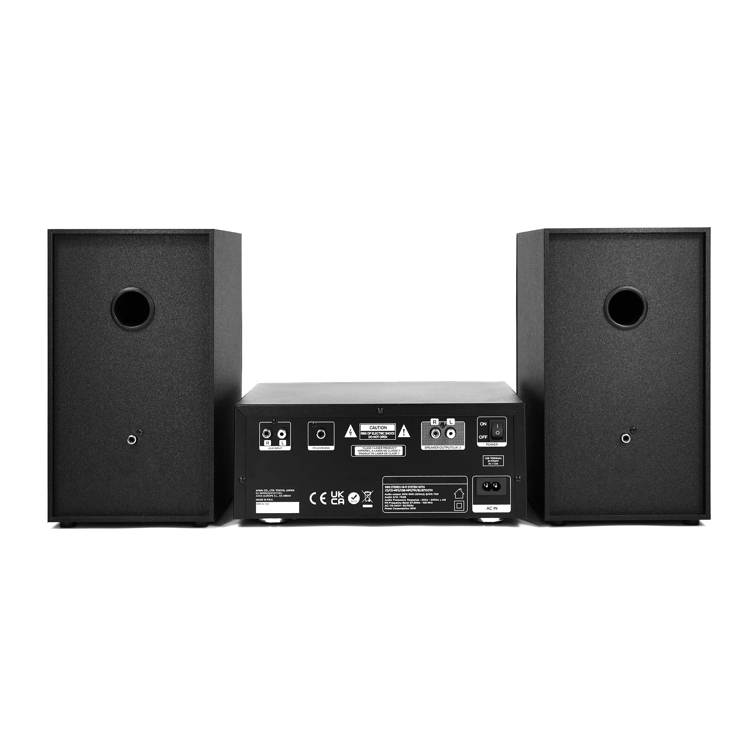Aiwa 50W RMS Mini Hi-Fi System with CD, MP3, USB, FM Radio and Bluetooth - Image 2