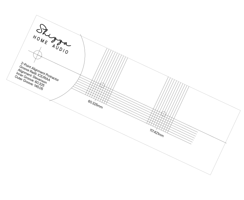 Shizza Home Audio 2-Point Turntable Cartridge Alignment Protractor – Stevenson Geometry Calibration Gauge for Vinyl Enthusiasts