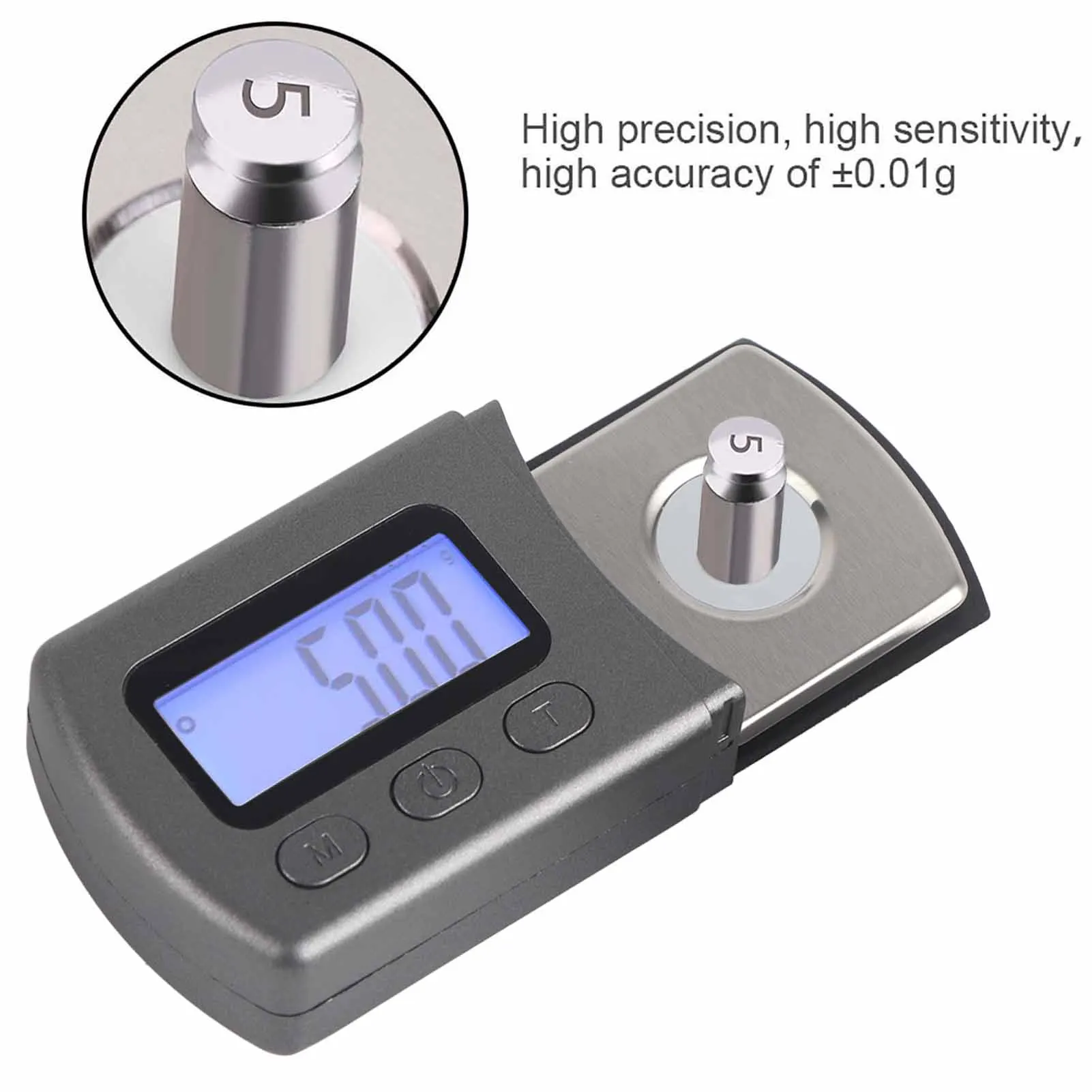 Digital Turntable Stylus Force Gauge – High Precision Phono Tracking Force Scale – Needle Pressure Calibration Gauge for Vinyl Record Players – Back-lit LCD (Grey) - Image 5