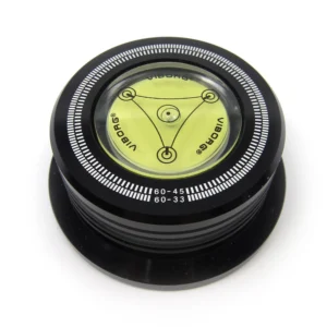 Vinyl Record Weight Stabiliser – Lightweight Aluminium Disc Clamp with 360° Bubble Level & Stroboscopic Speed Gradient