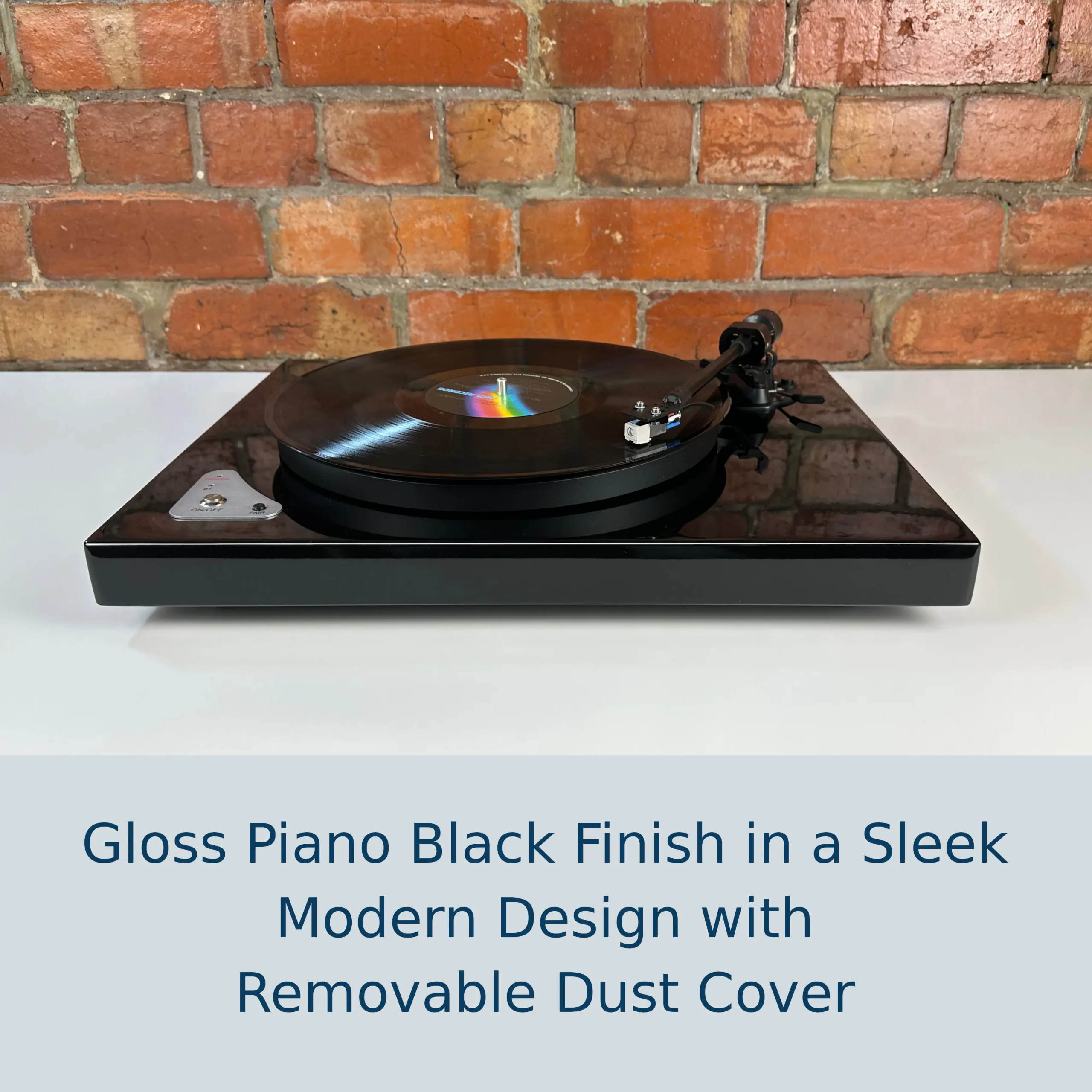 Gloss Black Full Size Hi-Fidelity Turntable Vinyl Record Player with Diamond Tip AT-3600L Cartridge - Image 9