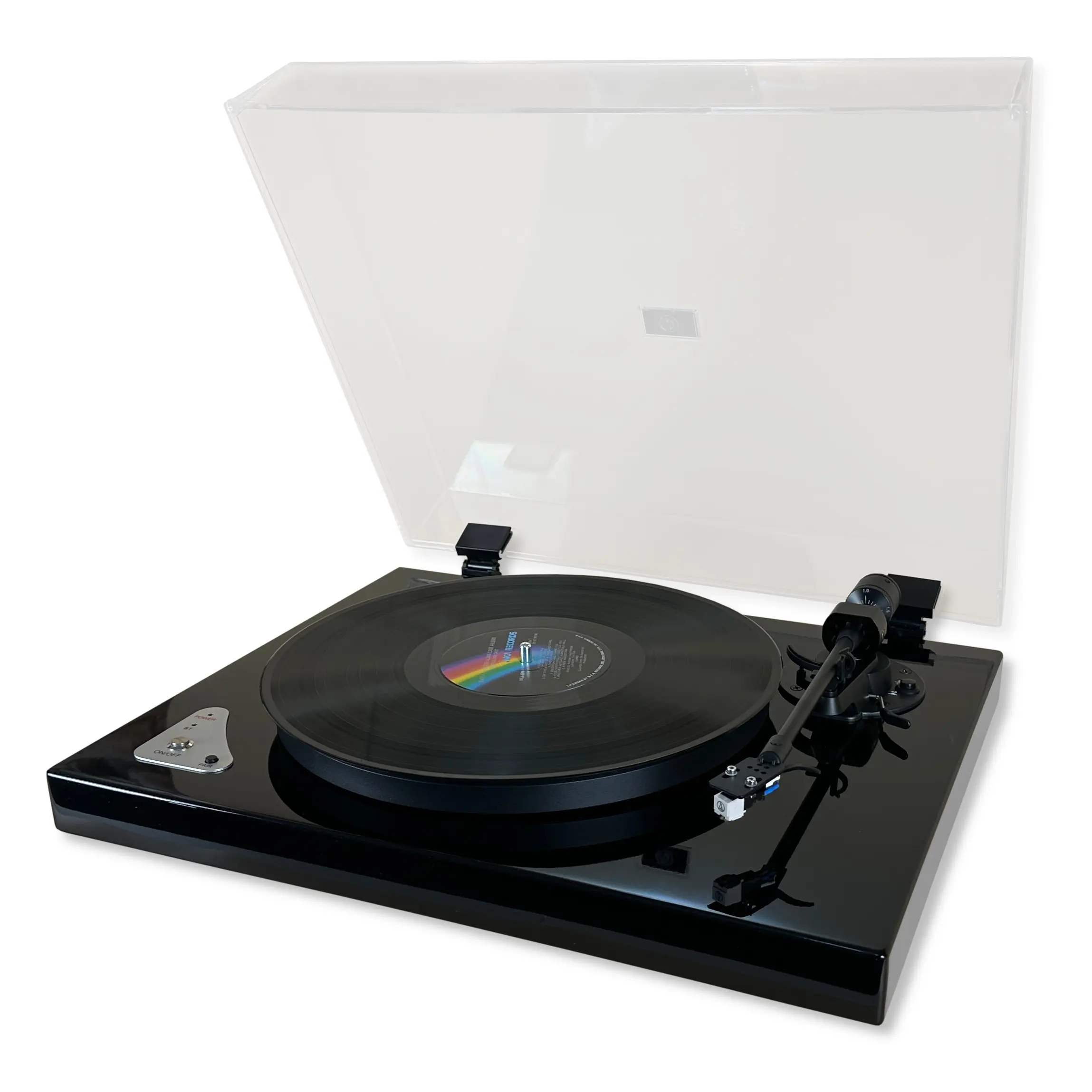 Gloss Black Full Size Hi-Fidelity Turntable Vinyl Record Player with Diamond Tip AT-3600L Cartridge