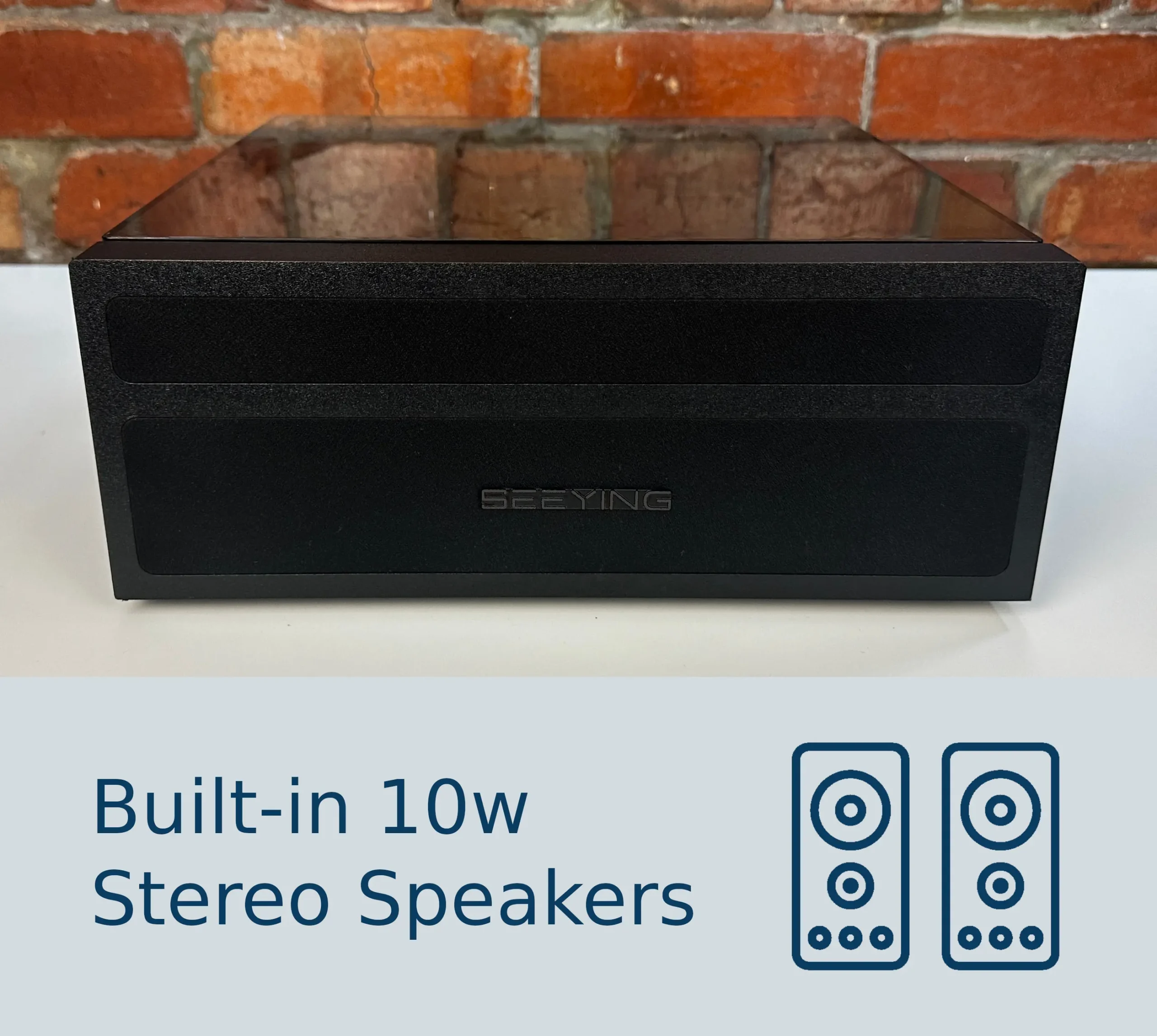 Black Record Player Vinyl Turntable with Integrated Internal Speakers and Bluetooth - Image 4