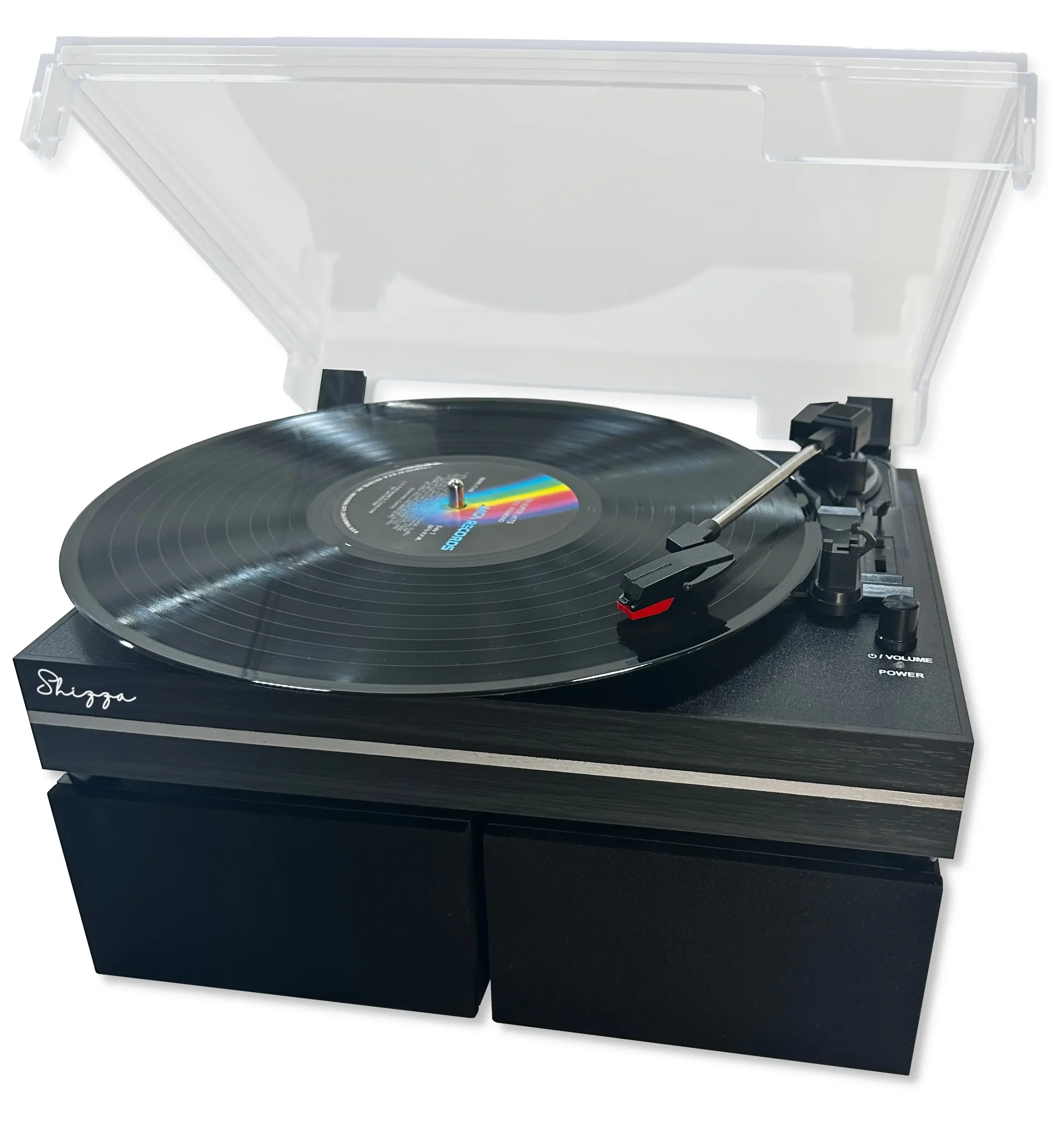 Black Vintage Record Player Turntable with 11w Speakers, Bluetooth, AUX in and Line Out - Image 9