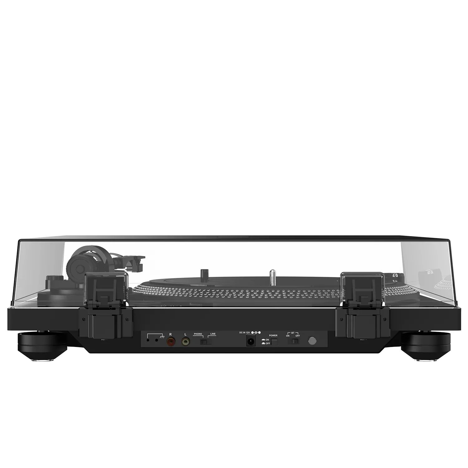 Professional Hi-Fi Vinyl Record Player with Bluetooth Transmitter – Audio-Technica Stylus - Black Brushed Aluminium Finish - Image 4