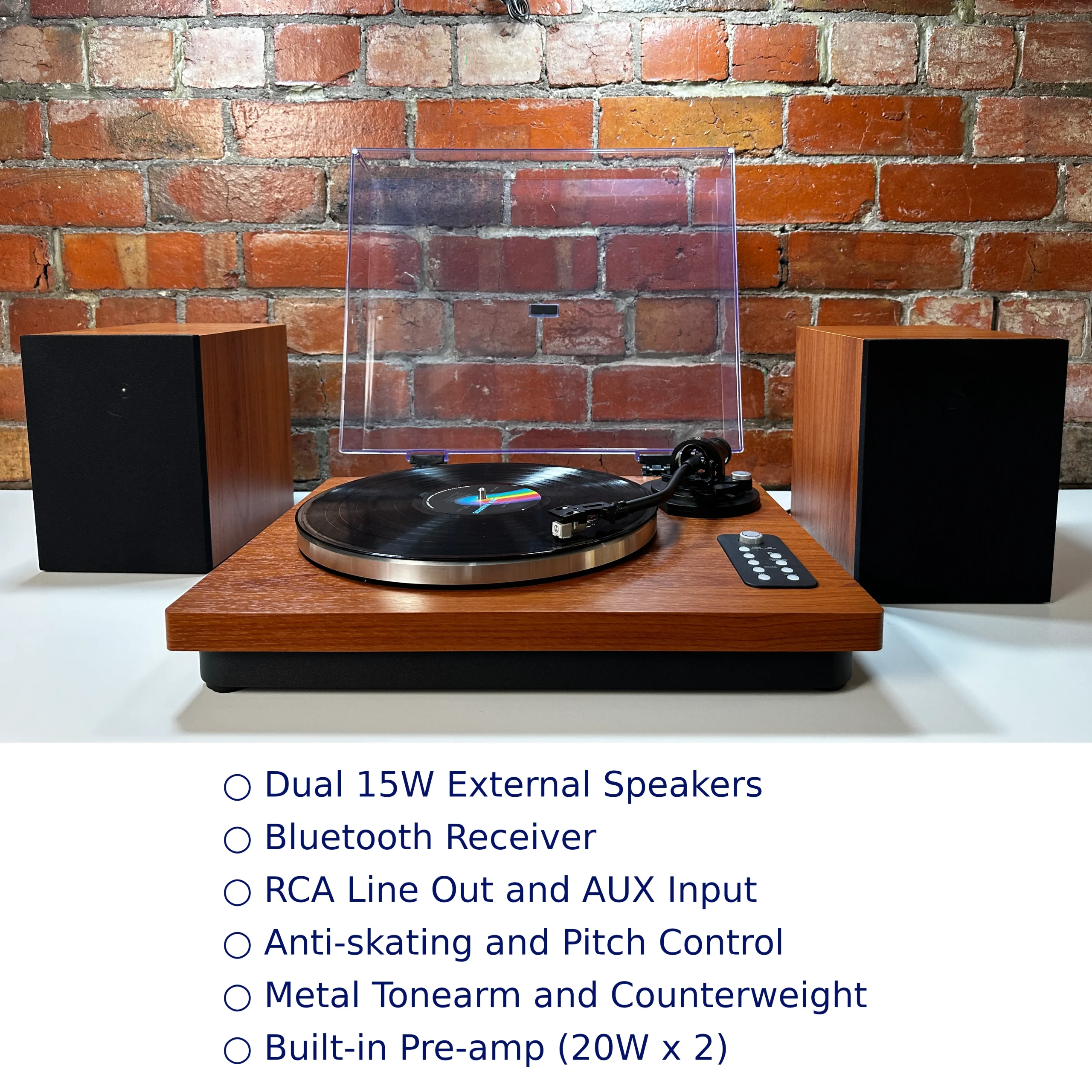 Professional Hi-Fidelity Vinyl Record Player with 30W Speakers and Bluetooth Output - Image 5