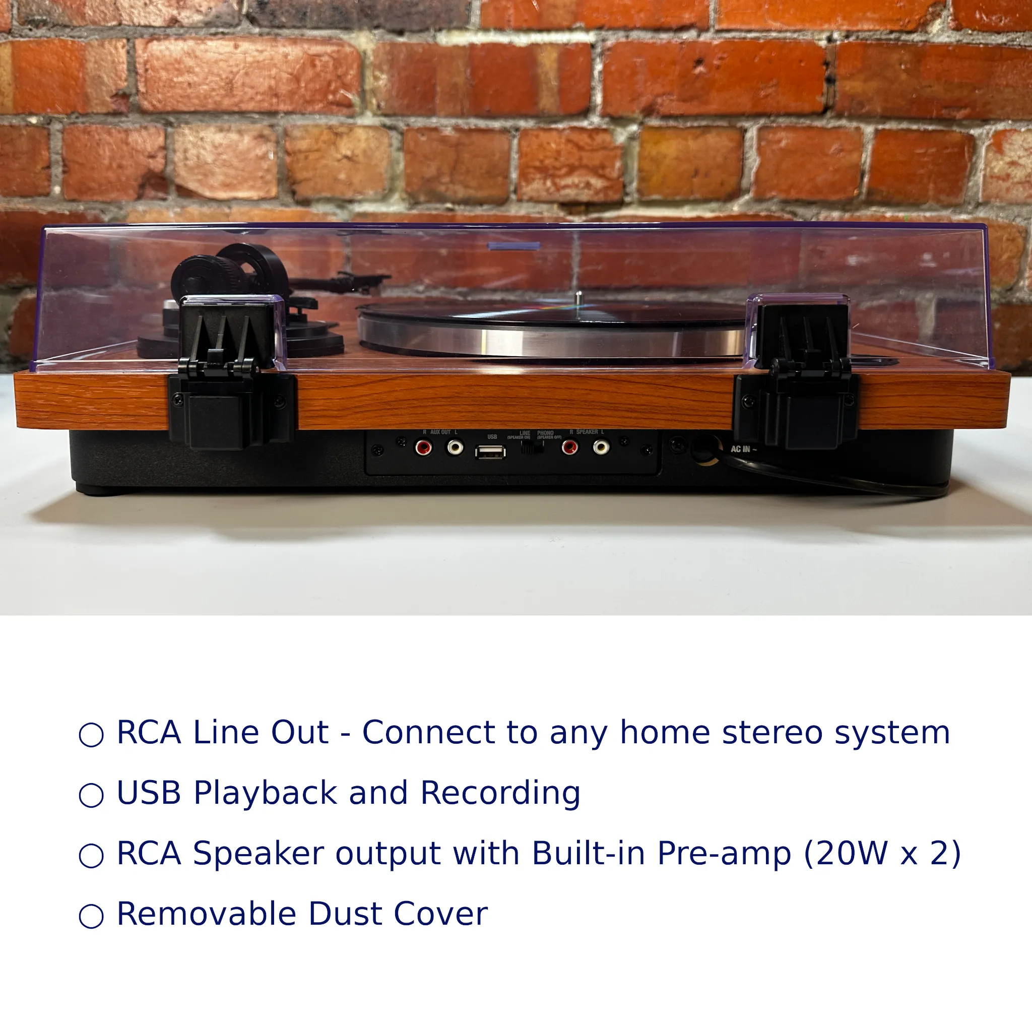 Professional Hi-Fidelity Vinyl Record Player with 30W Speakers and Bluetooth Output - Image 8