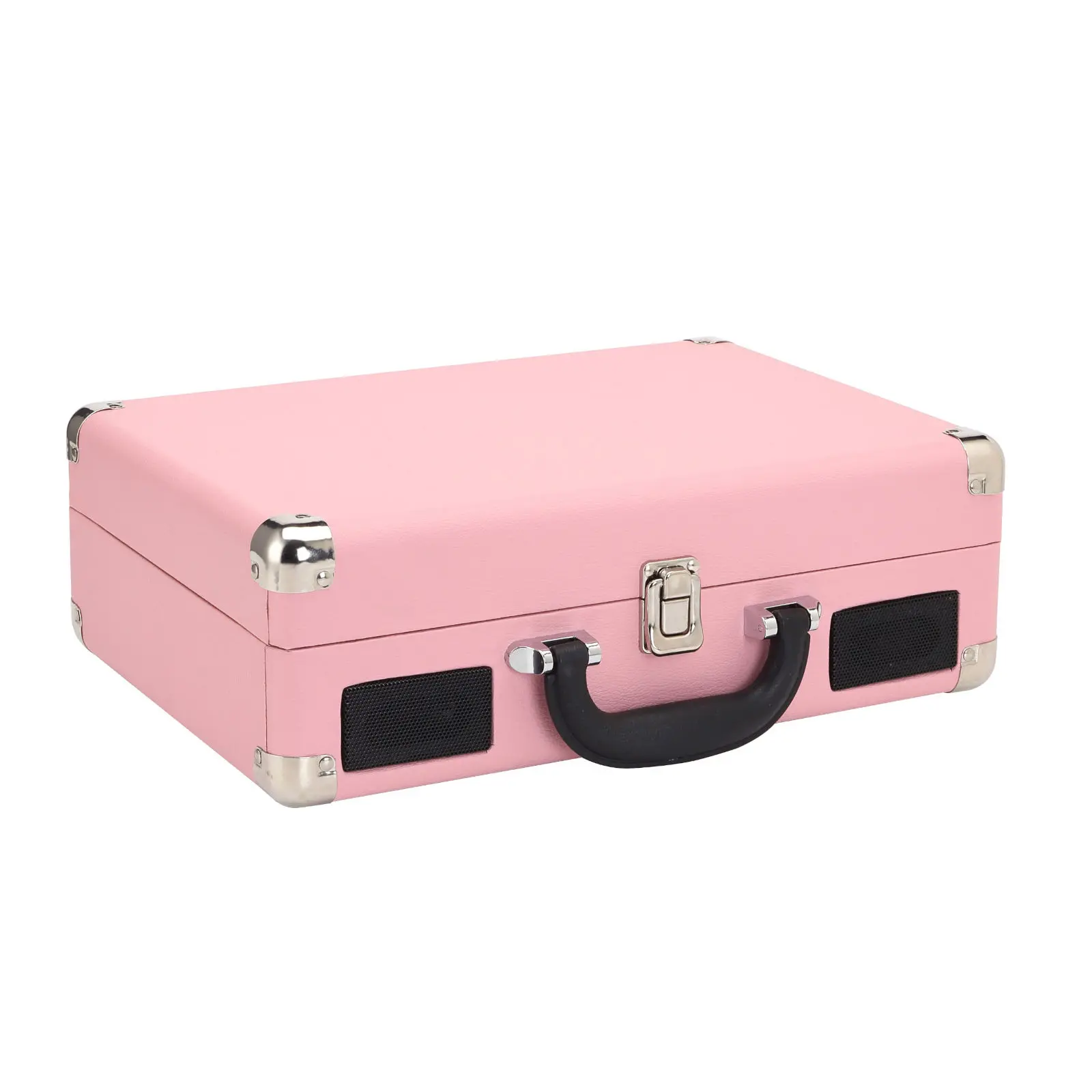 Pink Suitcase-Style Record Player with Bluetooth and Built-in Battery - Image 3