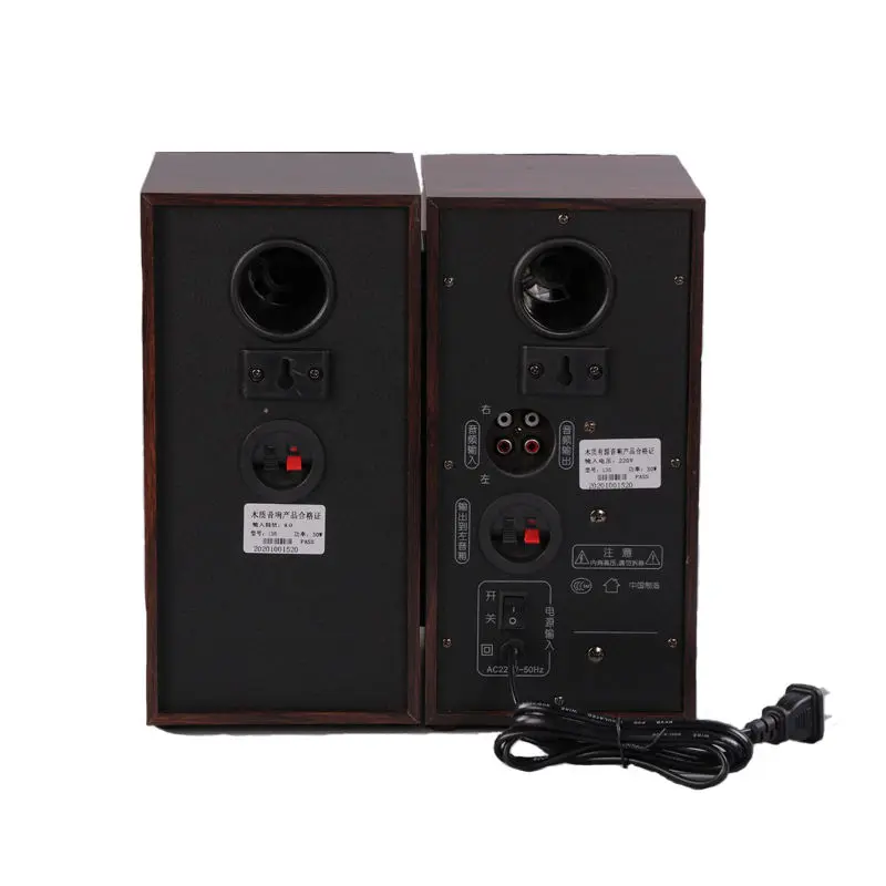 50W Active Bookshelf Speakers - Powered Studio Monitors with 4.5" Full Frequency Drivers, 30mm Silk Dome Tweeters & Dual Microphone Inputs - Wood Grain Finish, 2 x 25W RMS - Image 2