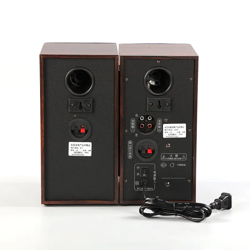 50W Active Bookshelf Speakers - Powered Studio Monitors with 4.5" Full Frequency Drivers, 30mm Silk Dome Tweeters & Dual Microphone Inputs - Wood Grain Finish, 2 x 25W RMS - Image 5