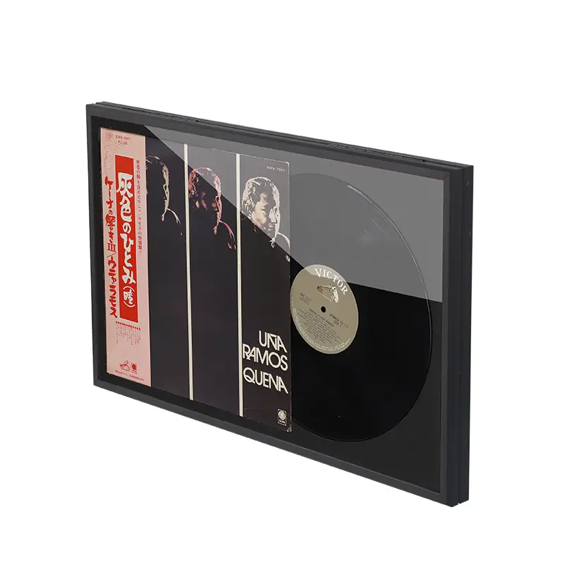 Wall Mounted Black Magnetic 12 inch Double Groove Record Album Frame - Image 3