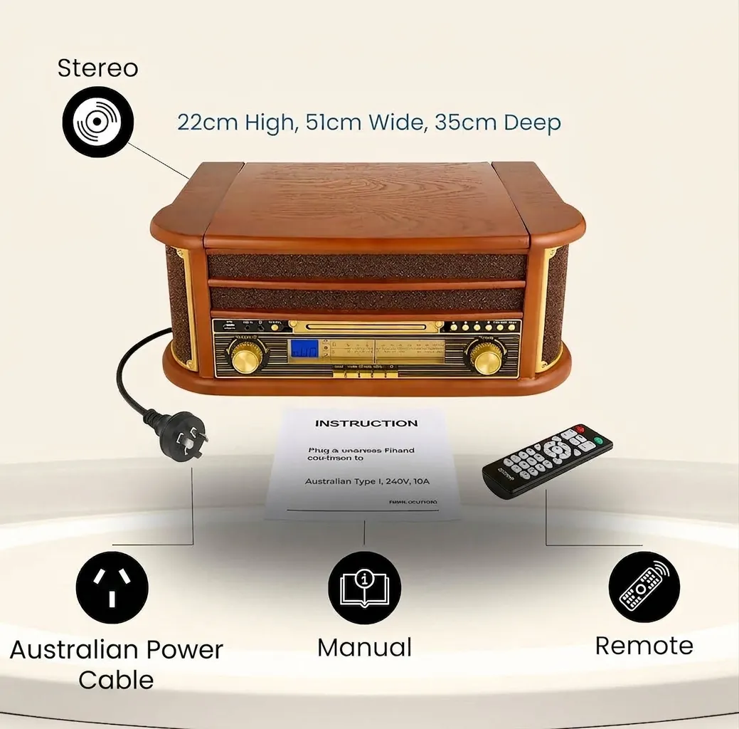 Vintage Hi-Fi Stereo System - Turntable - CD - Tape - USB