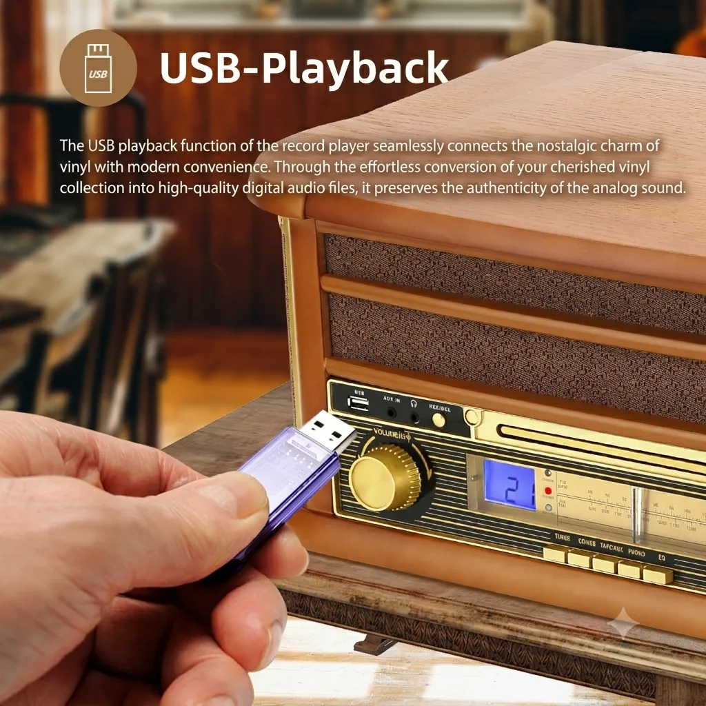 Vintage Hi-Fi Stereo System - Turntable - CD - Tape - USB